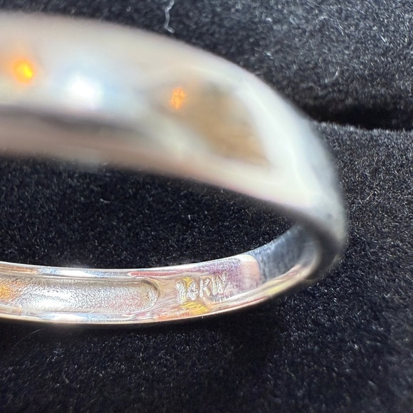 14k White gold Ring with Lemon Quartz and diamonds - Picture 4 of 8